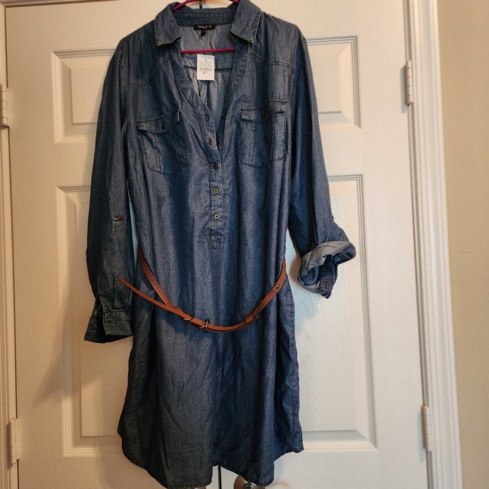 Chambray shirt dress